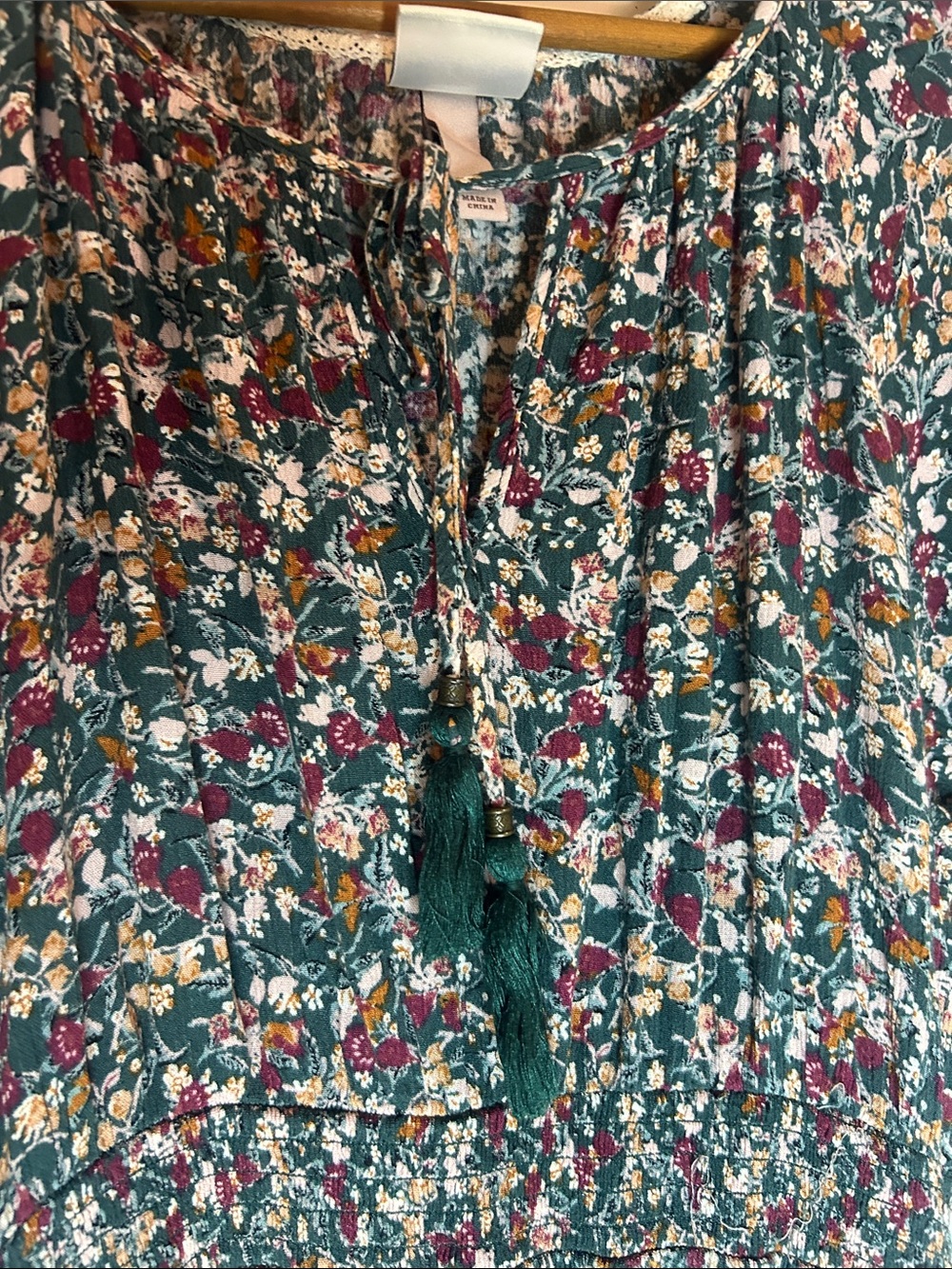 Knox Rose Floral Boho Smocked Midi Dress - Picture 3 of 8